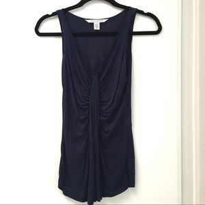 DVF NWOT tie-front tank / Navy